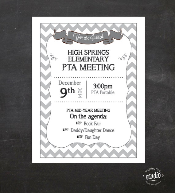 Meeting Announcement Flyer - Custom Printable - Great for 