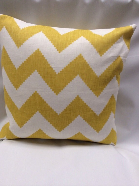 Items similar to Golden Yellow Chevron Pillow Cover on Etsy