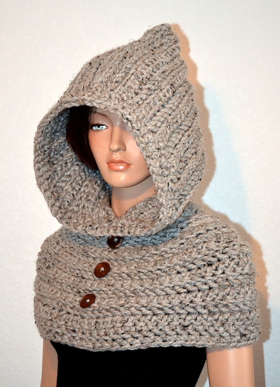 Through the Woods Cowl/ Handmade Hooded Cowl/ by Africancrab