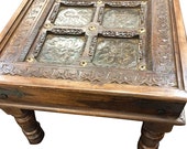 Window brass iron floral cutwork corner Table Indian Coffee Table vintage india antique Furniture