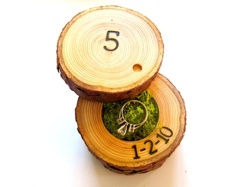5th Anniversary Gift | Wood Anniversary Ring Box