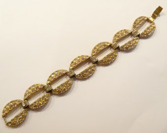 Lovely Vintage Art Deco Rhinestone Link Bracelet