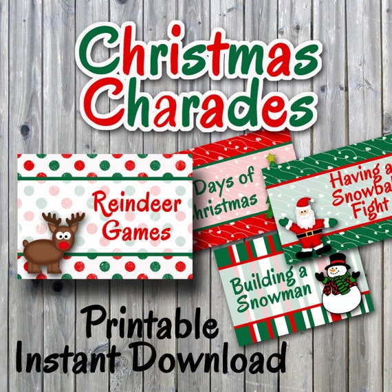 Christmas Charades Printable PDF Party Game Printable