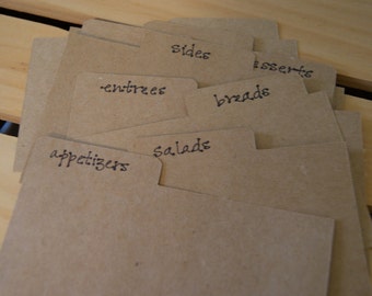 Recipe Card Dividers. Classic Cards.