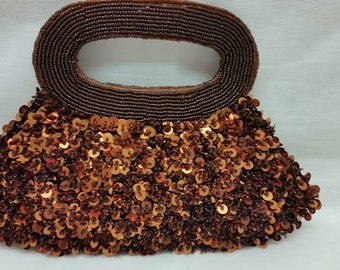 Vintage Stephanie Evening Sequence Clutch, Formal Clutch, Formal Copper Sequence Clutch(SALE SALE SALE)