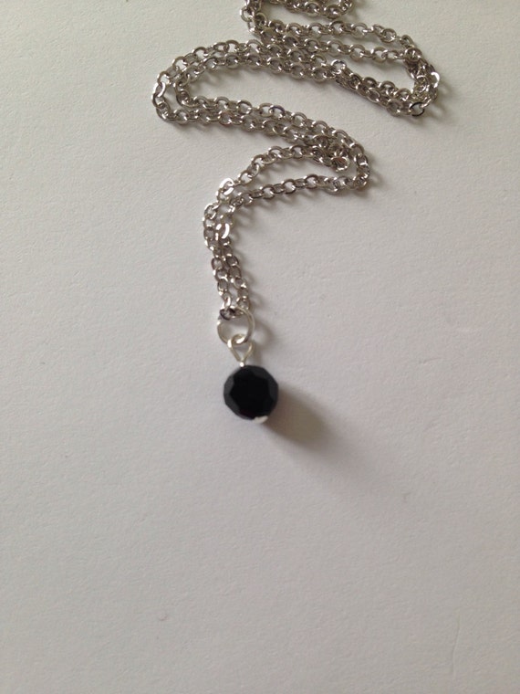 Items similar to Black bead choker//short necklace//silver plated on Etsy