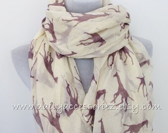 Giraffe Scarf, Giraffe, Gift, Scarf, Cute Giraffe Scarf, Infinity Scarf, Giraffes, Christmas Gift, Mother's Day Gift, Fashion Scarf, Scarves