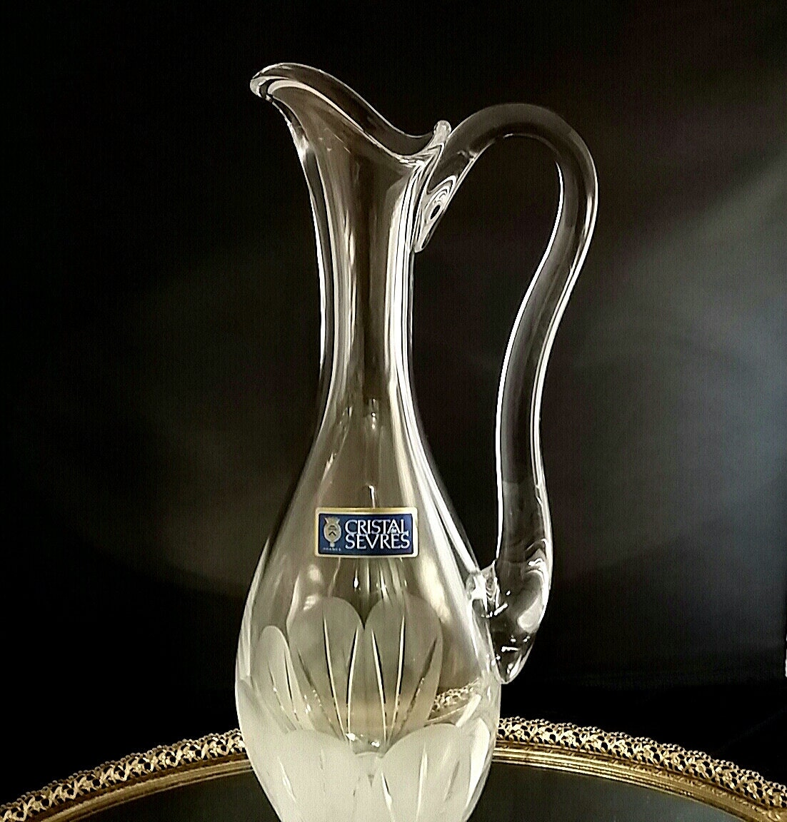Cristal Sevres France Pitcher Crystal Decanter Wine Pitcher