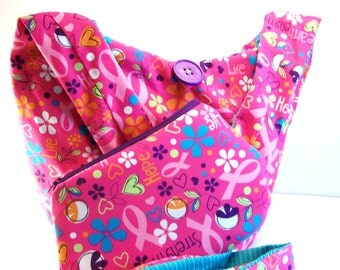 Breast Cancer Awareness Pink Blue a nd Purple Cross body Hobo Bag and ...