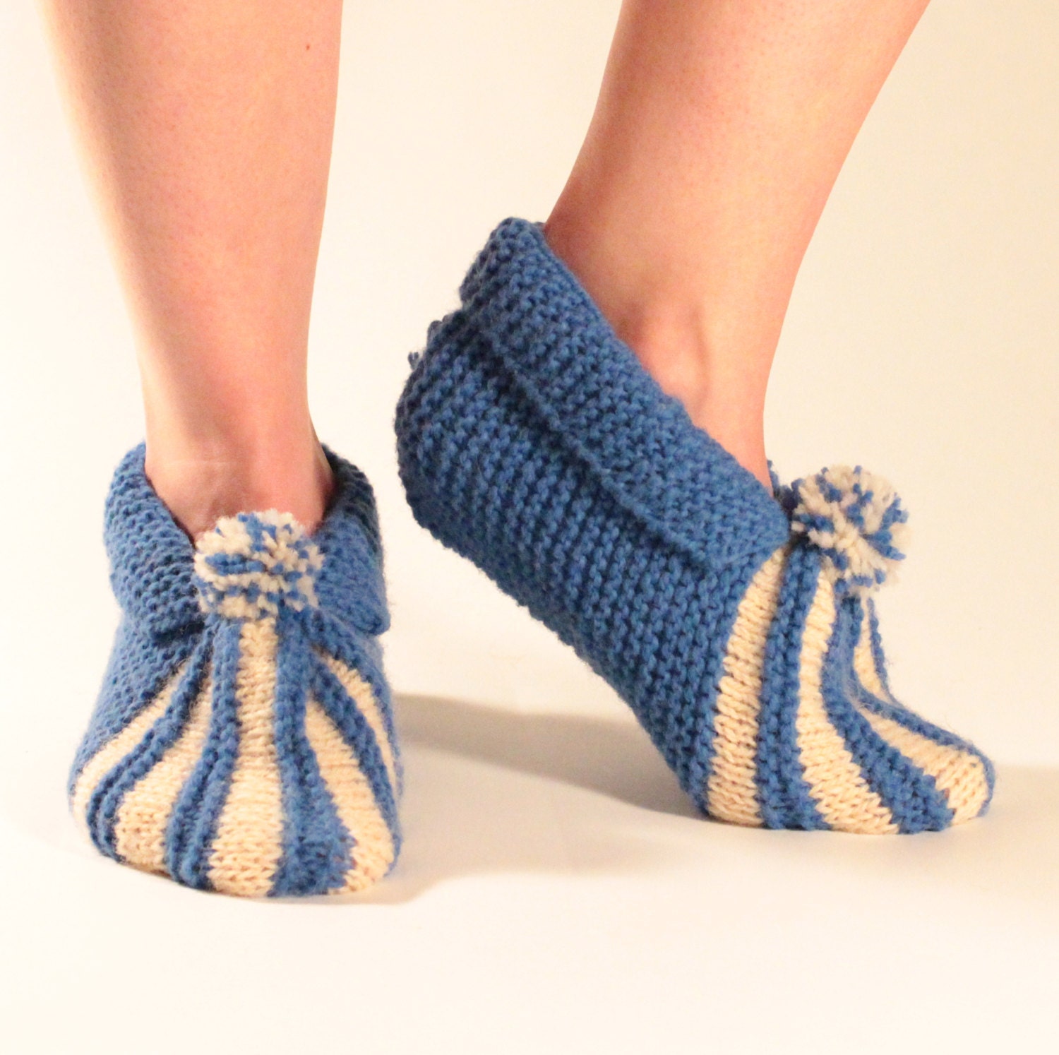 Wool Slippers Handknit Wool Socks Warm Soft Knitted Socks