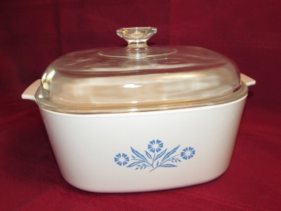 Extra Large Corning Ware Cornflower Blue Casserole Dish A-5-b