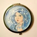 hand-painted customized pocket mirror with a mermaid portrait