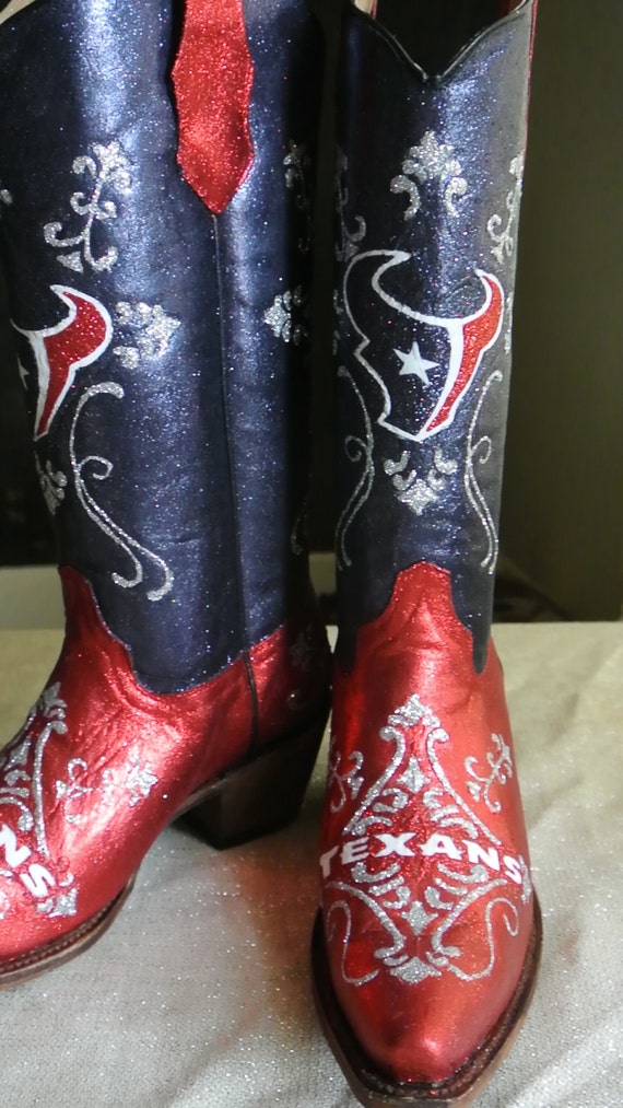 Houston Texan Western Boots Customized by JCorreaCreations on Etsy