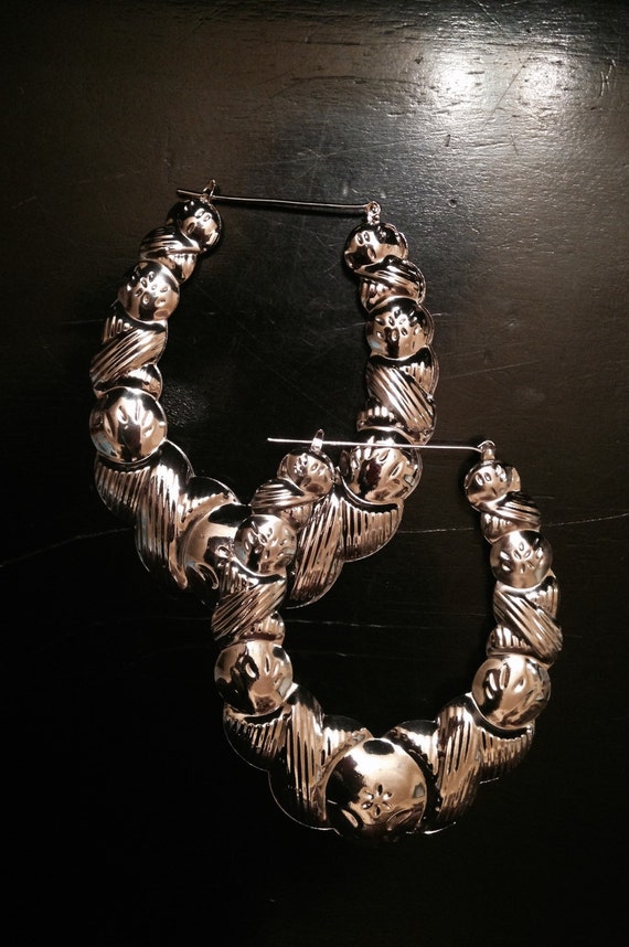 80s Oval Bamboo Earrings