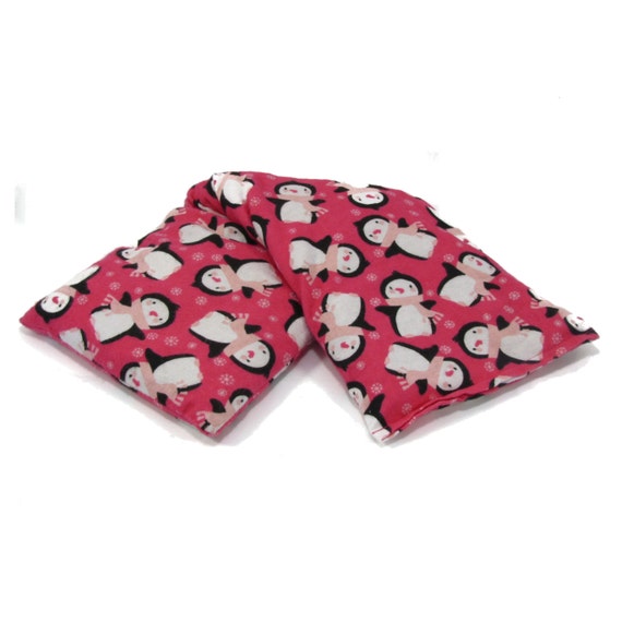 Cherry Pit Heating Pad Pink Penguins by CherryPitCrafts on Etsy