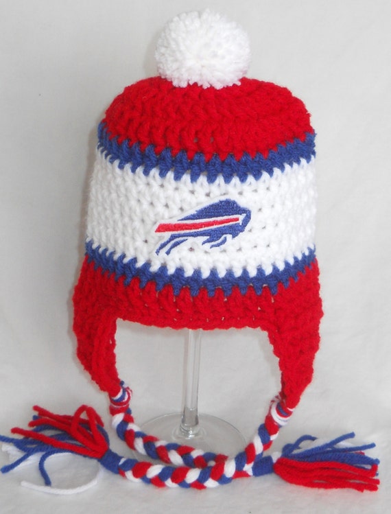 Buffalo Bills Football Inspired Baby Hat With Pom Pom by CDBStudio