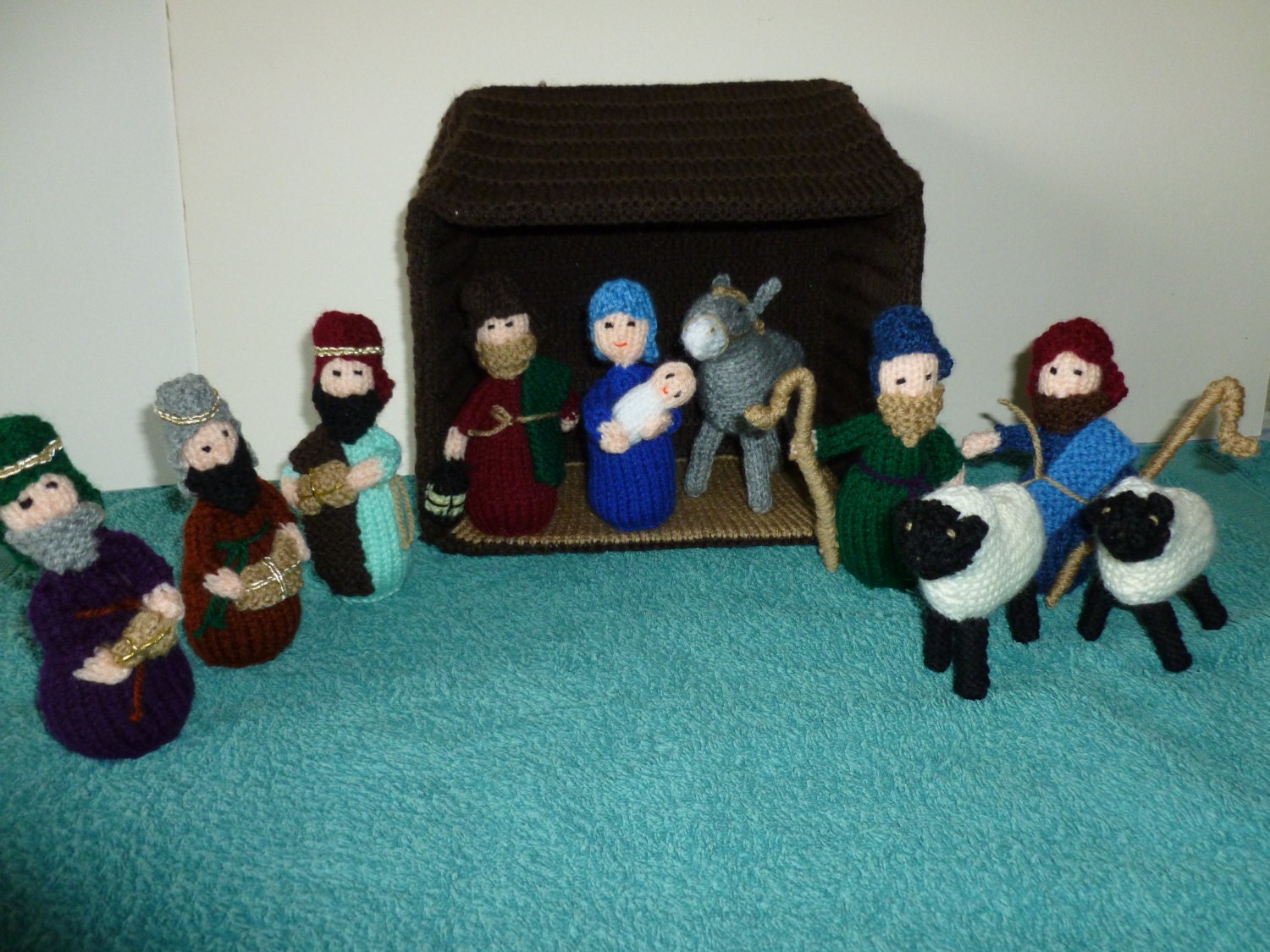 knitted nativity scene