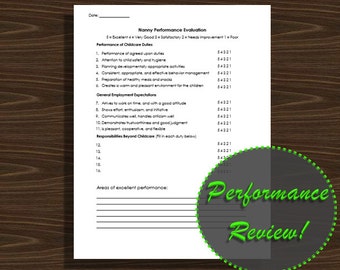 Nanny Performance Evaluation Form