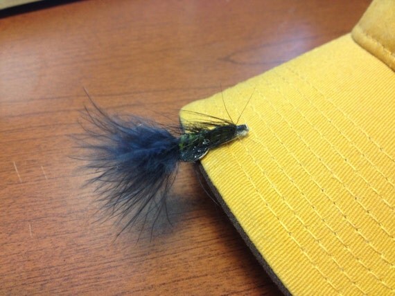 Green/Black Wooly Bugger Hat Clip