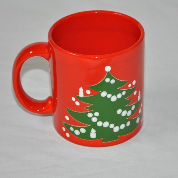 holiday waechtersbach mug red with green christmas tree winter holiday waechtersbach mug red with green christmas tree winter