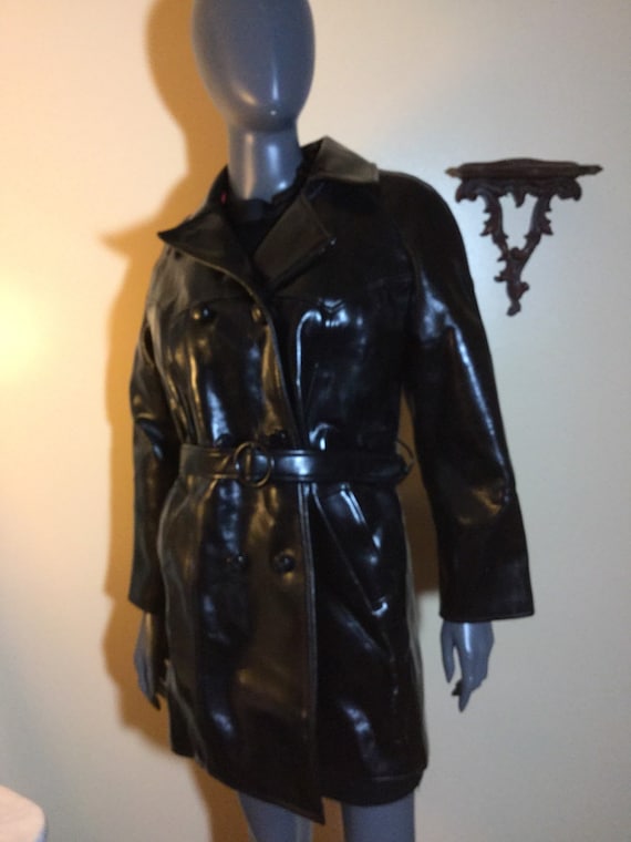 Vintage 60s PVC Raincoat Mod Vinyl Double by 3GenerationCuration