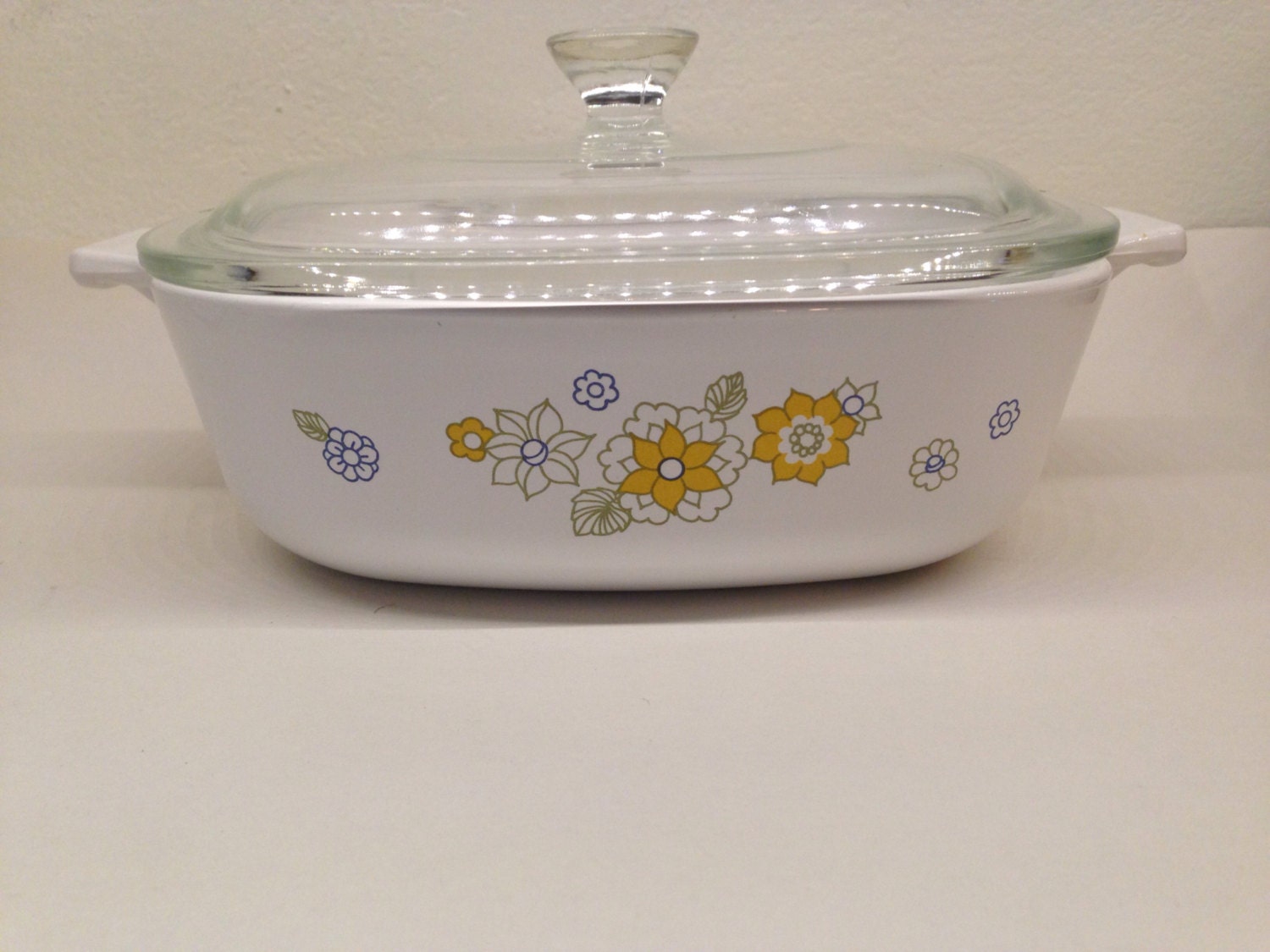 Yellow Floral Garland Corningware 1qt Casserole W/ Lid