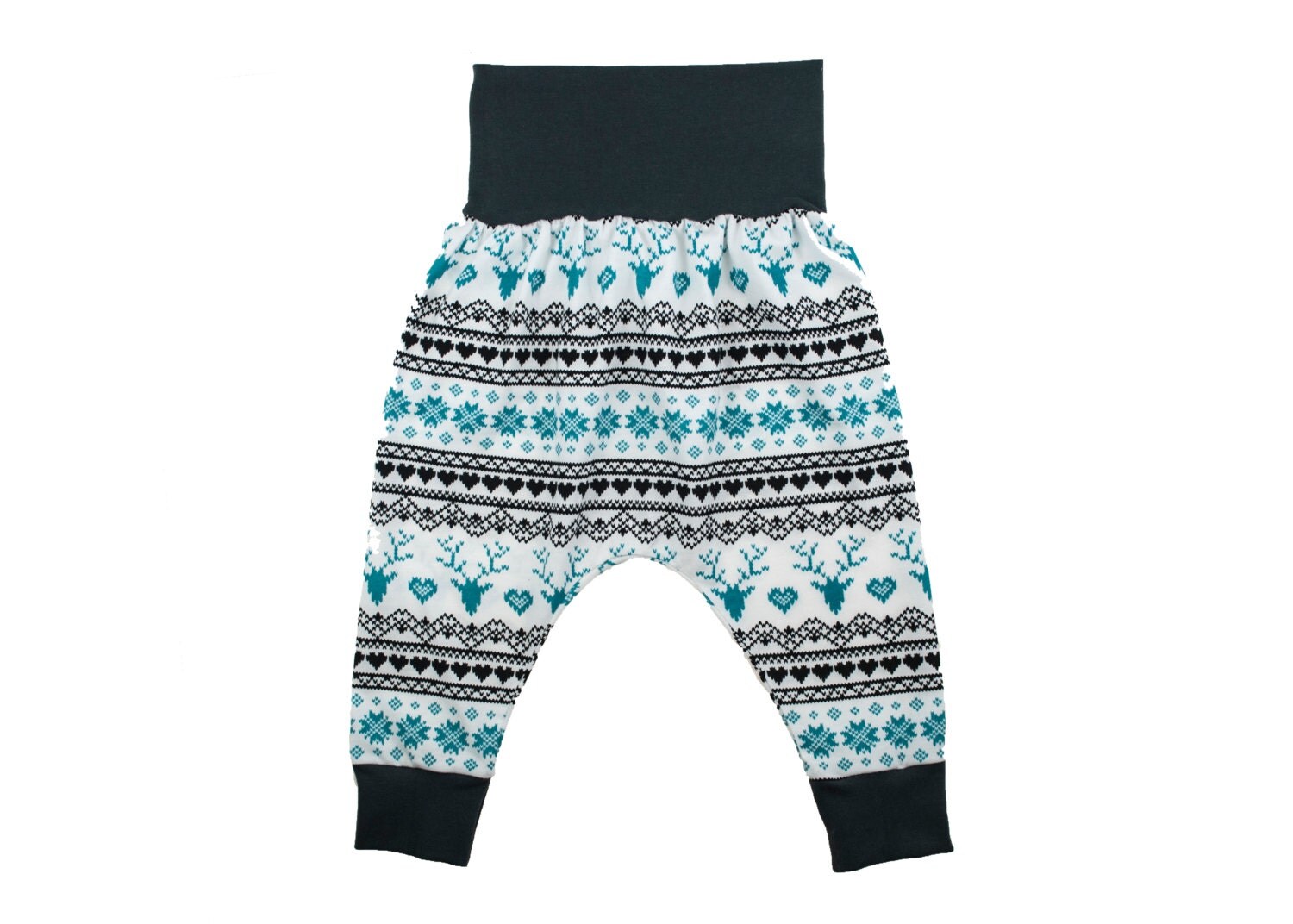 Baby Toddler Harem Pants in a Festive Turquoise by shopmaisiejayne