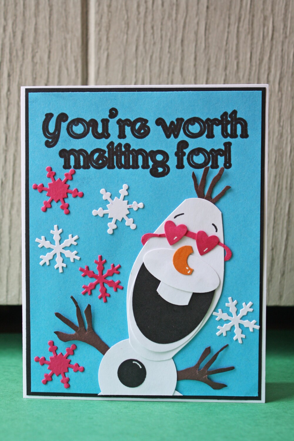 Olaf Melting Valentine Card Frozen Inspired