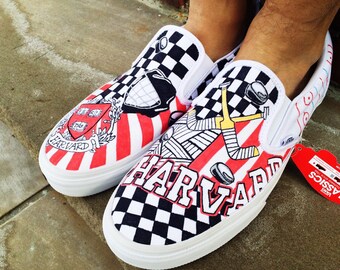Customized COLLEGE VANS slip ons Any university and any