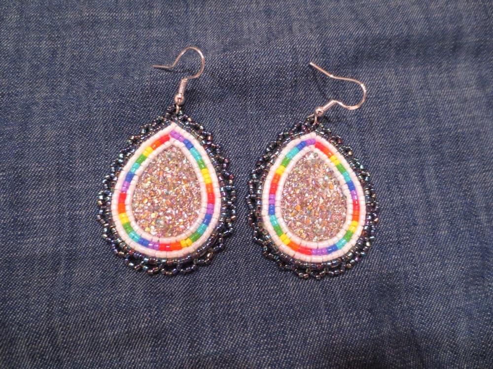 First Nations Native Bling Beaded Earrings by BeckyMcLeodArtist