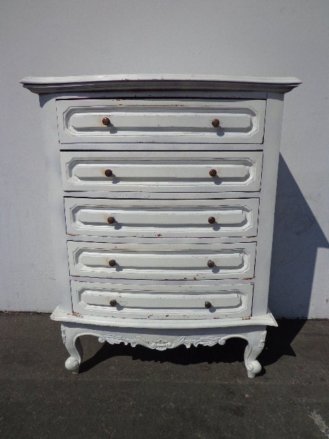 French Provincial Chest Of Drawers Tall Dresser Lingerie Chest