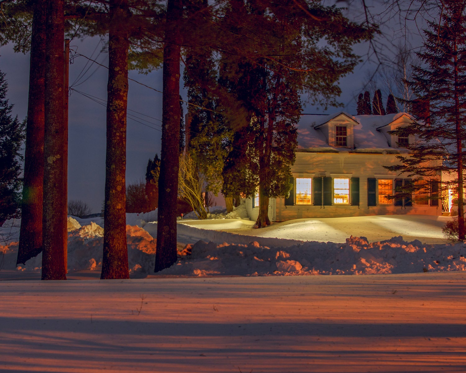 Vermont House at Night by MMadiganPhotography on Etsy