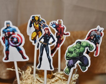 Avengers Cupcake Toppers Set of 12