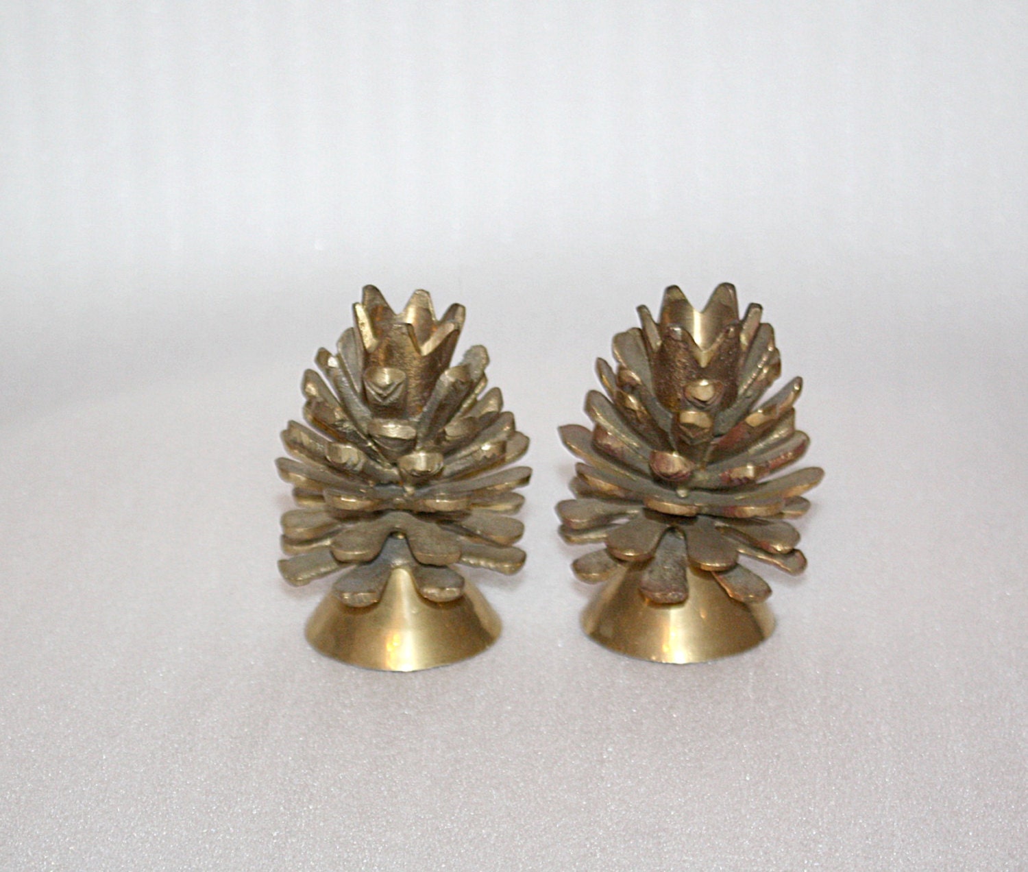 Vintage Heavy Solid Brass Pine Cone Candle by QUEENIESECLECTIC