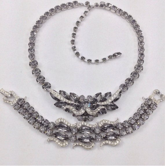 Weiss Black Diamond Demi Parure Charcoal Grey by AveryCollection