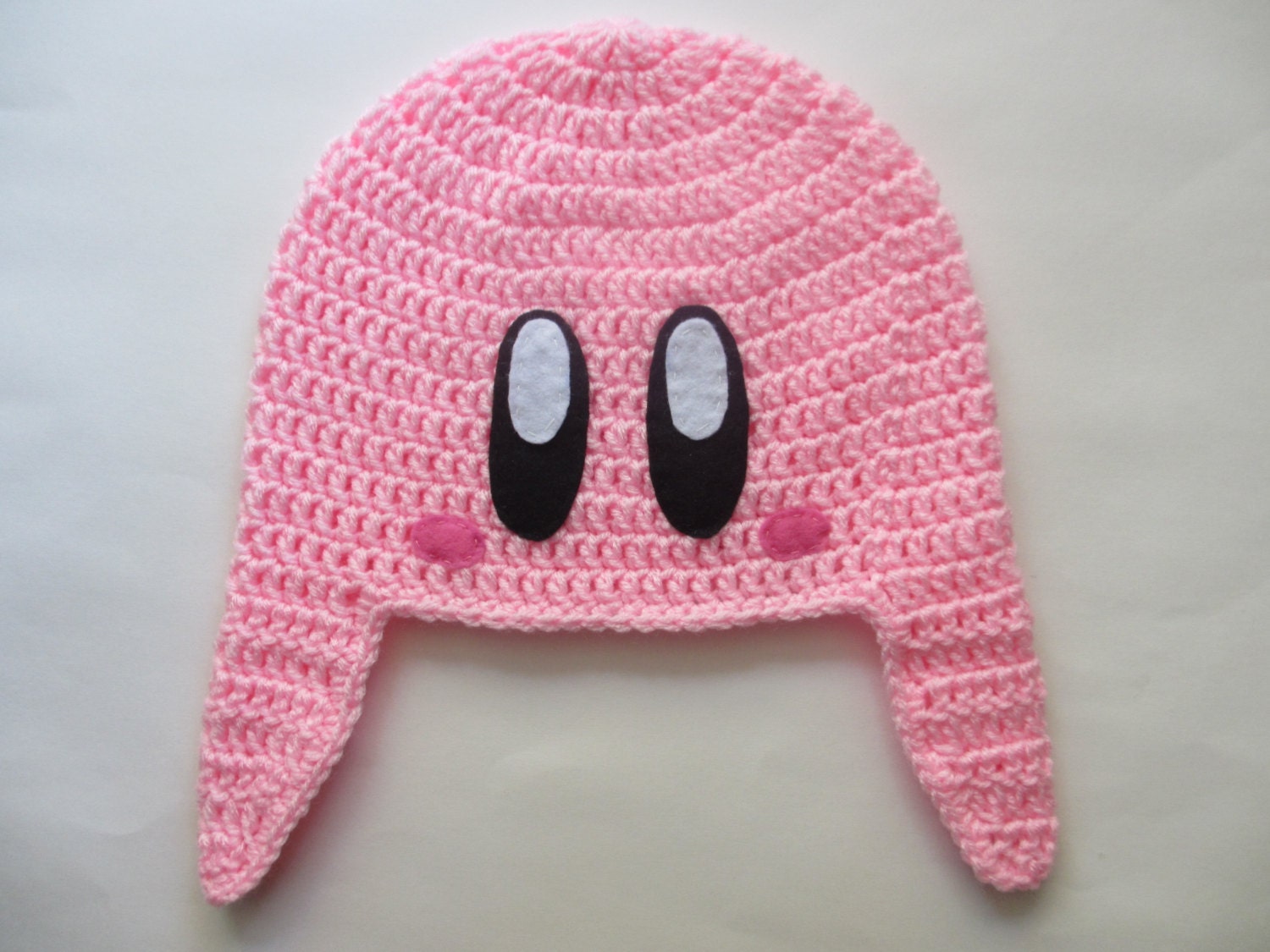 Crocheted Pink Kirby Hat