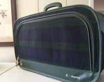 plaid luggage