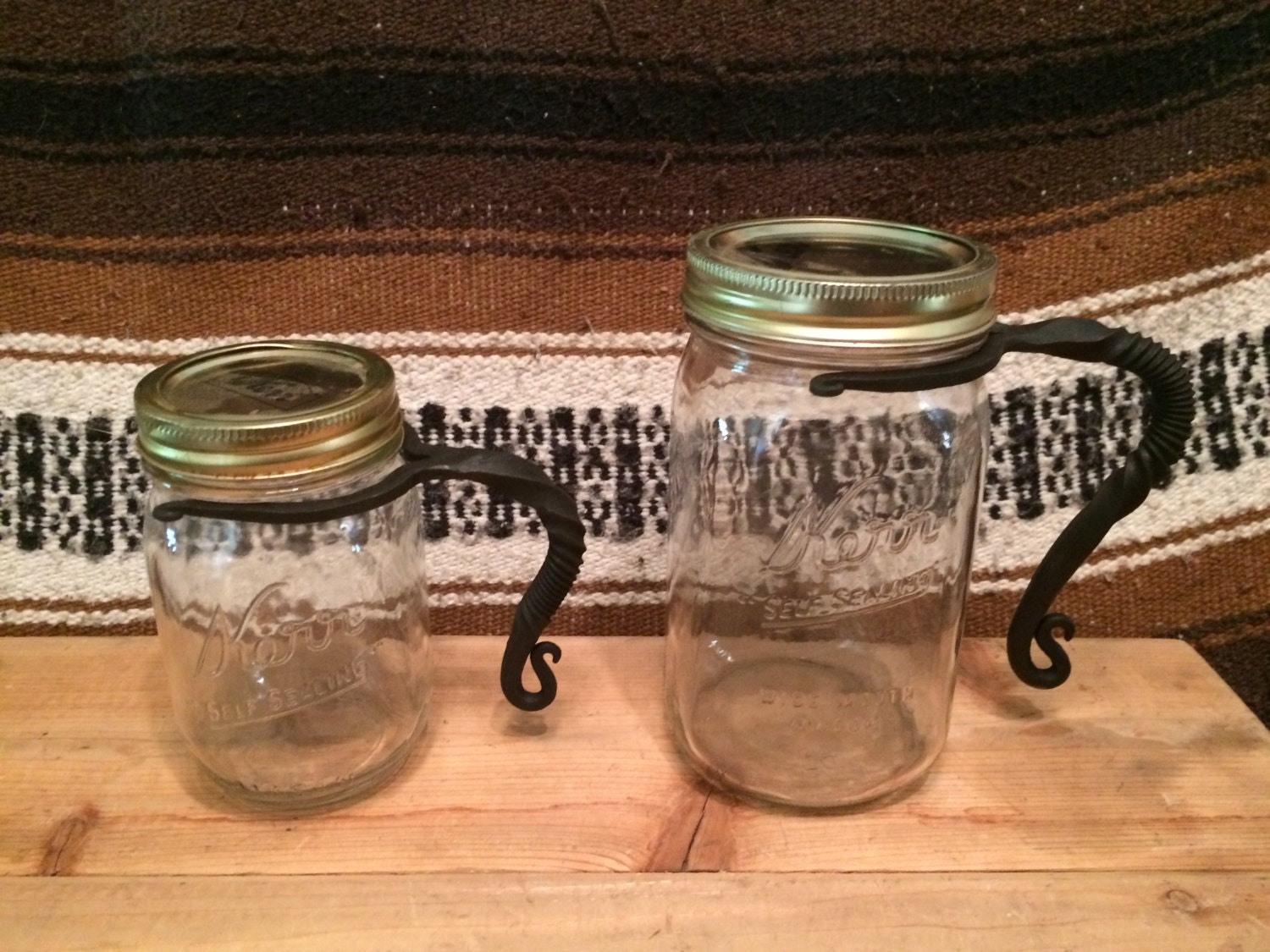 Mason Jar Handles with Sscrolled end and Tight Twist.