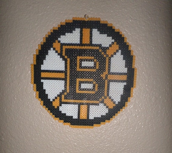 Items similar to Boston Bruins Logo Perler Bead Wall Art on Etsy