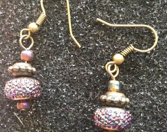 Dazzling crystal and copper earrings