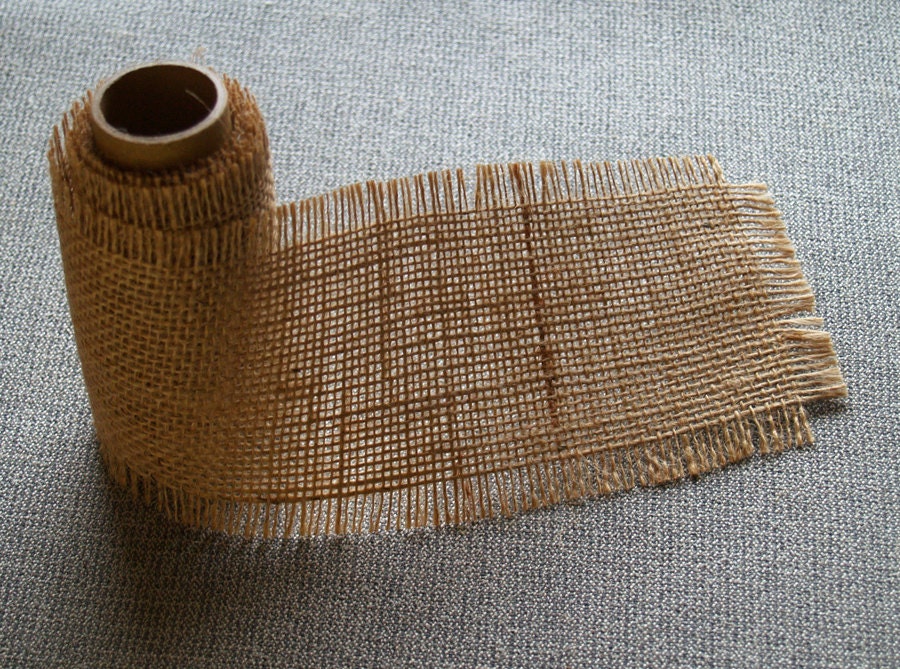 Burlap Ribbon 3 inch. wide Mason Jar Wrap Vase Wrap by Agitasworks