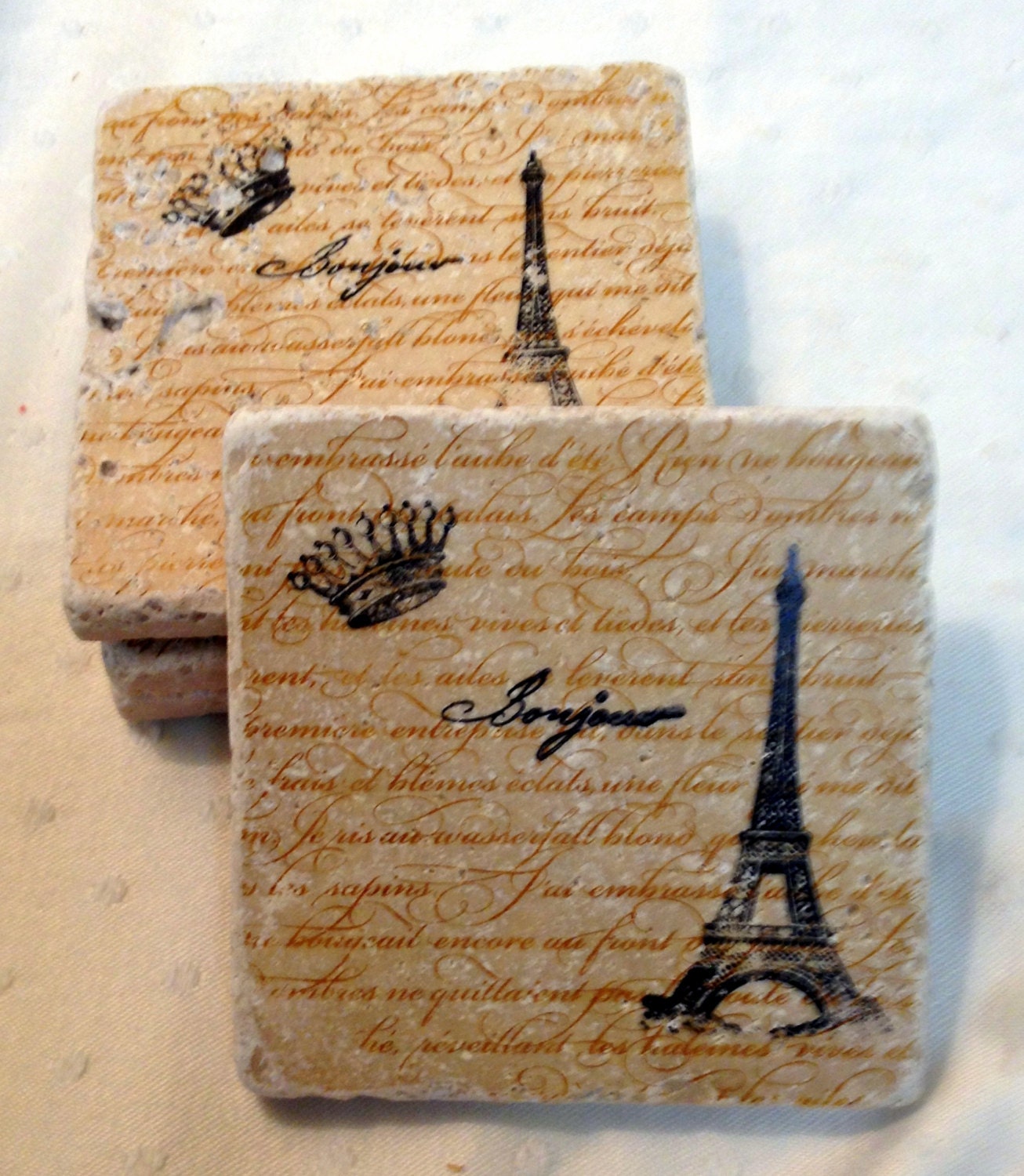 Natural Stone Coasters Stone Coaster Set Hand Stamped Stone