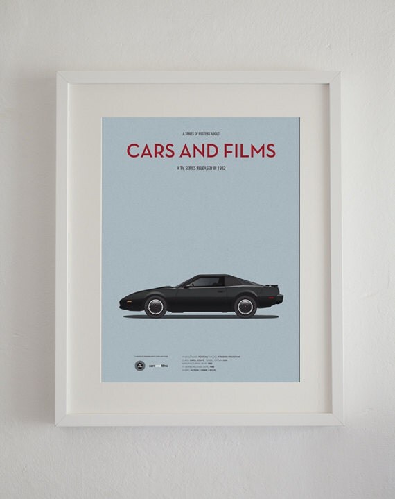 Knight Rider tv series car poster art print A3 by CarsAndFilms