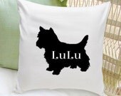 Personalized Pet Pillow - Dog Silhouette Decorative Pillow - Dog Home Decor (NC)