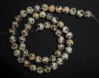 Dalmatian Jasper Gemstone Beads - Smooth Round 4mm To 12mm Strands (15 Strands)