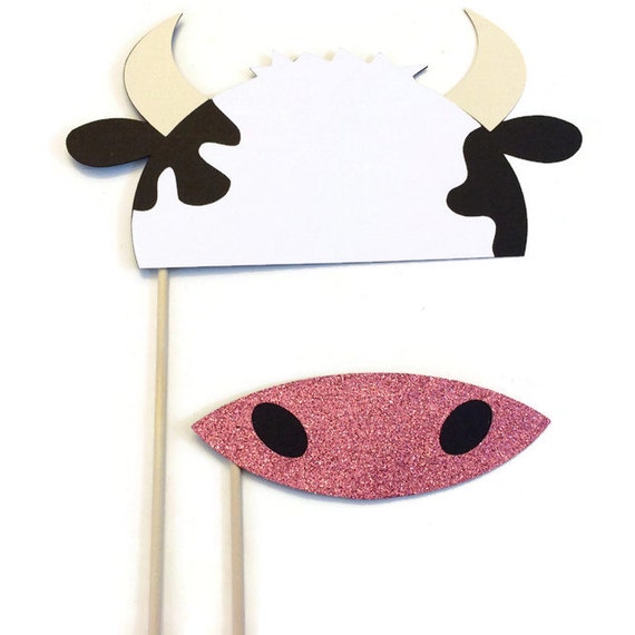 2 Piece Farm Animal Photo Booth Prop Set-Cow Photo Booth Prop