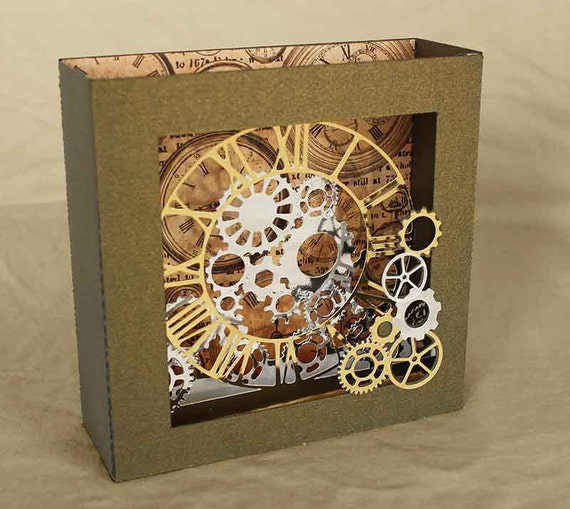 3D SVG Box card clockwork design svg png dxf digital download