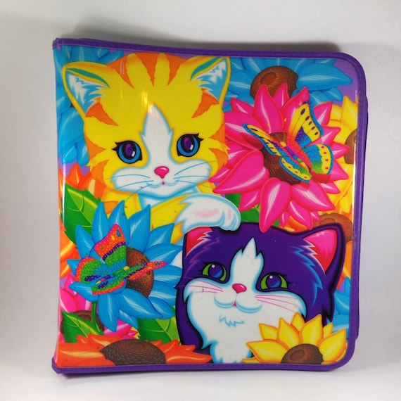 Lisa Frank 3 Ring Zipper Binder Used Kitty Cat by TheJunkinSailor
