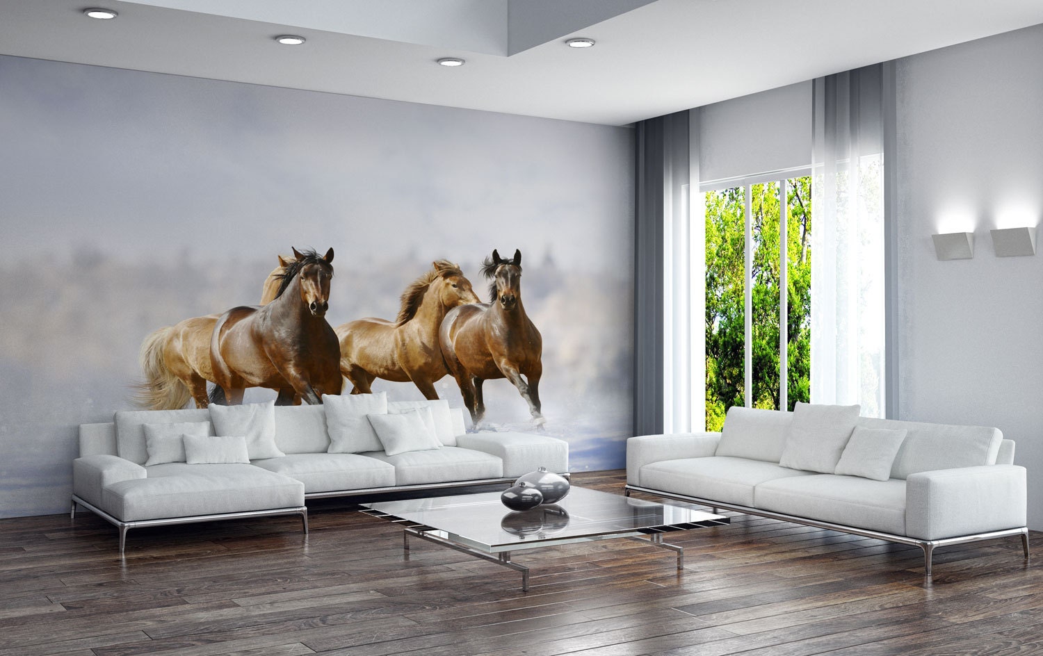 Sfondi cavalli selvaggi riposizionabile peel & stick di styleawall