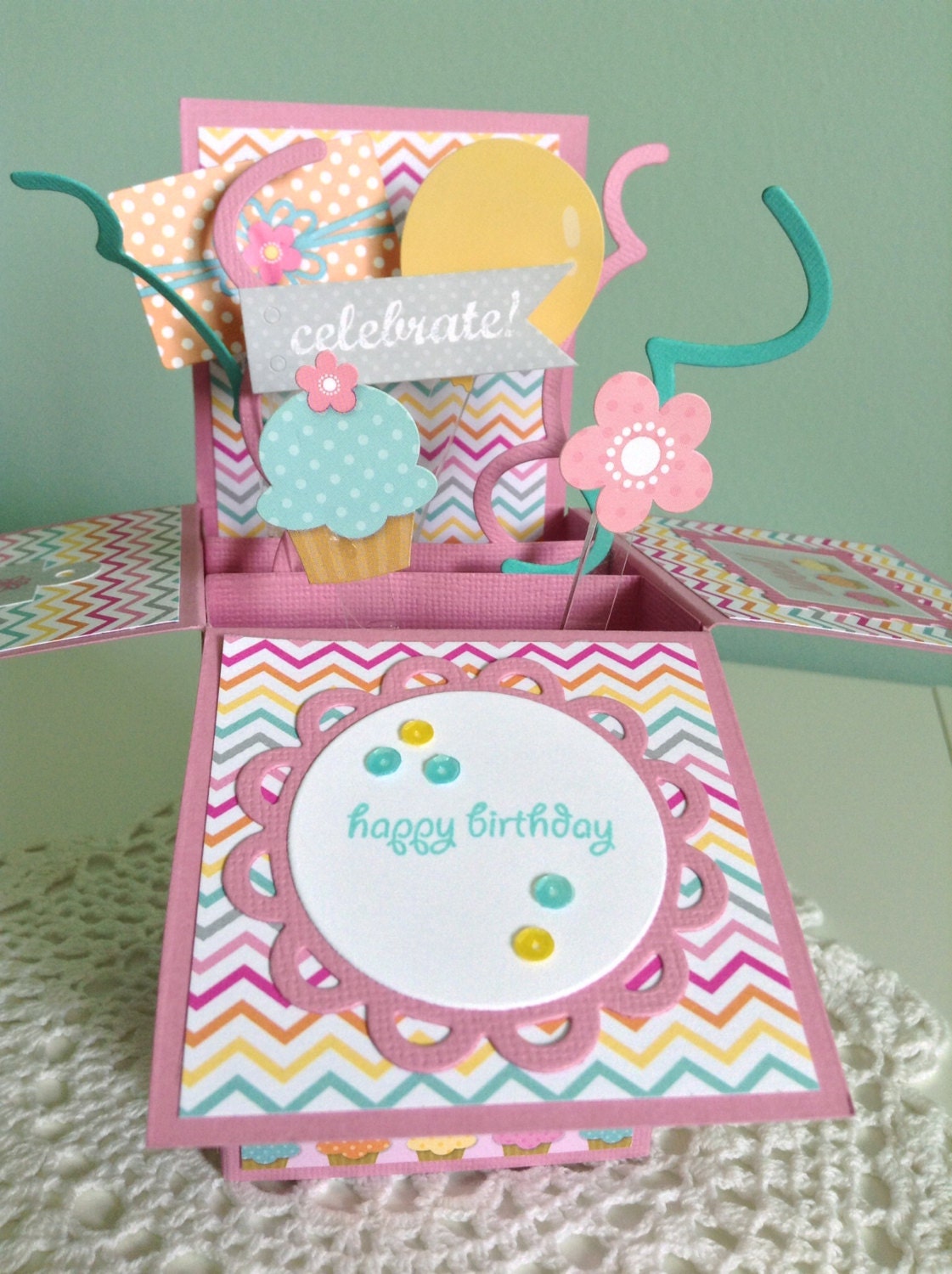 Happy Birthday Pop Up Card by KristysLittleShop on Etsy